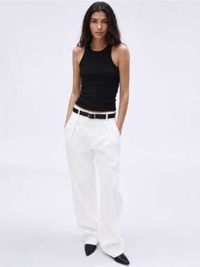 Rag and Bone Organic Cotton Essentials Tank Halter Black
